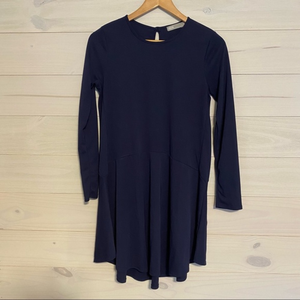 ASOS long sleeve navy blue dress with swing bottoms sz 4